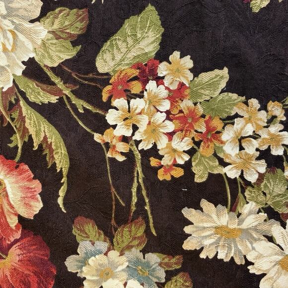 Richloom Floral Fabric 2 Yards / Pc Tapestry Upholstery Vintage Brown White Pink - Picture 15 of 15